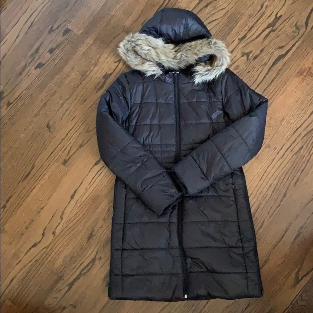 Black Puffer Maternity Coat